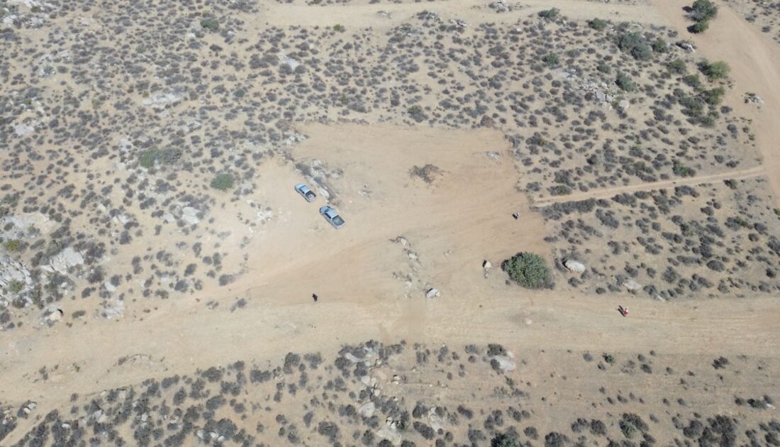 Videografía con dron de un terreno en Tecate durante la evaluación técnica ACGM